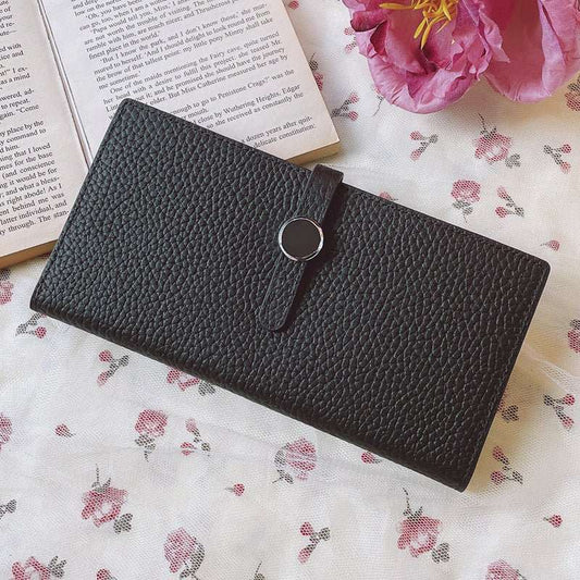 Genuine Leather Women Wallets Luxury Long Hasp Lychee Pattern Coin Purses - AMIR BAGS INDIA PRIVATE LIMITED