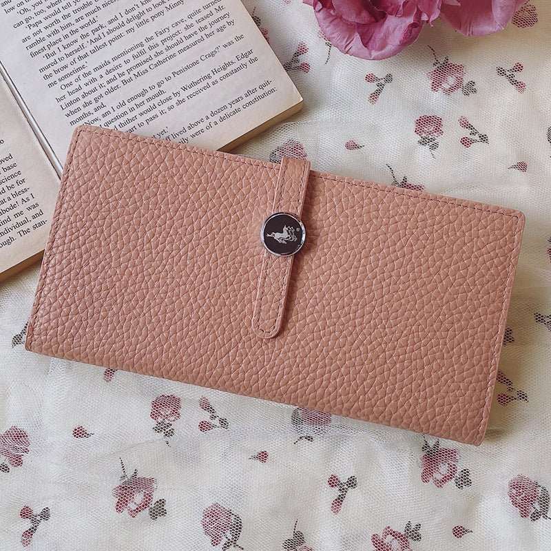 Genuine Leather Women Wallets Luxury Long Hasp Lychee Pattern Coin Purses - AMIR BAGS INDIA PRIVATE LIMITED