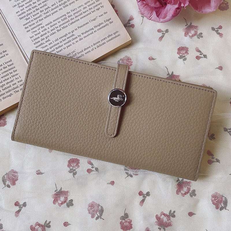 Genuine Leather Women Wallets Luxury Long Hasp Lychee Pattern Coin Purses - AMIR BAGS INDIA PRIVATE LIMITED