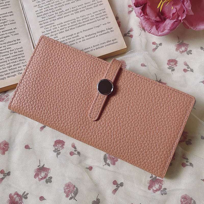 Genuine Leather Women Wallets Luxury Long Hasp Lychee Pattern Coin Purses - AMIR BAGS INDIA PRIVATE LIMITED