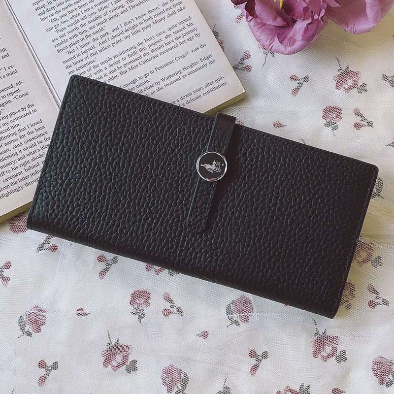 Genuine Leather Women Wallets Luxury Long Hasp Lychee Pattern Coin Purses - AMIR BAGS INDIA PRIVATE LIMITED