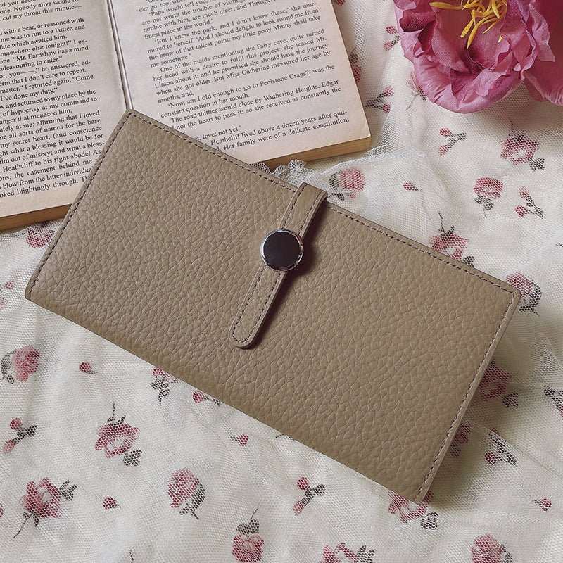 Genuine Leather Women Wallets Luxury Long Hasp Lychee Pattern Coin Purses - AMIR BAGS INDIA PRIVATE LIMITED