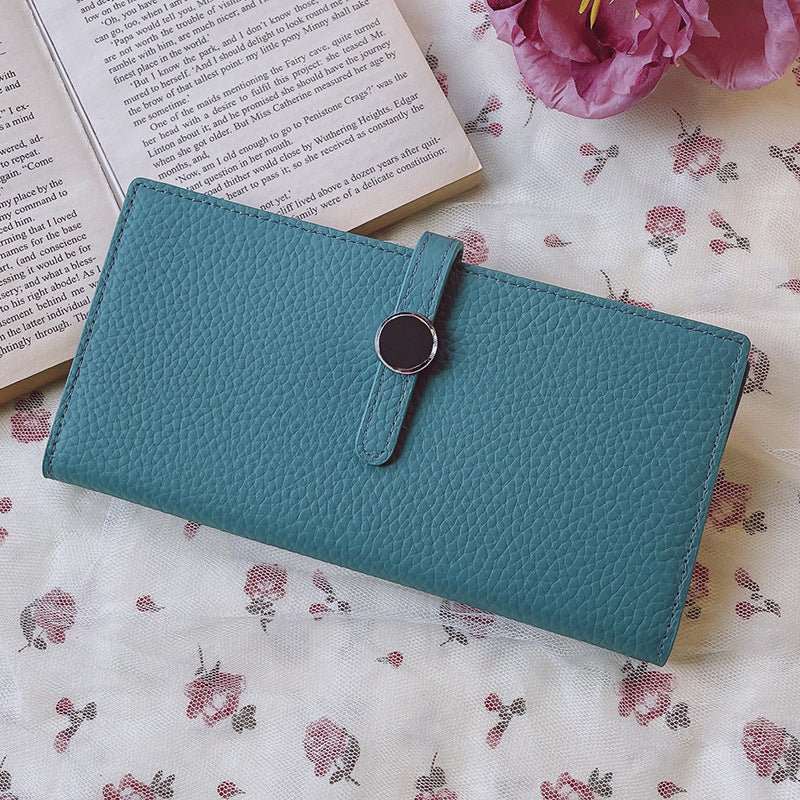 Genuine Leather Women Wallets Luxury Long Hasp Lychee Pattern Coin Purses - AMIR BAGS INDIA PRIVATE LIMITED