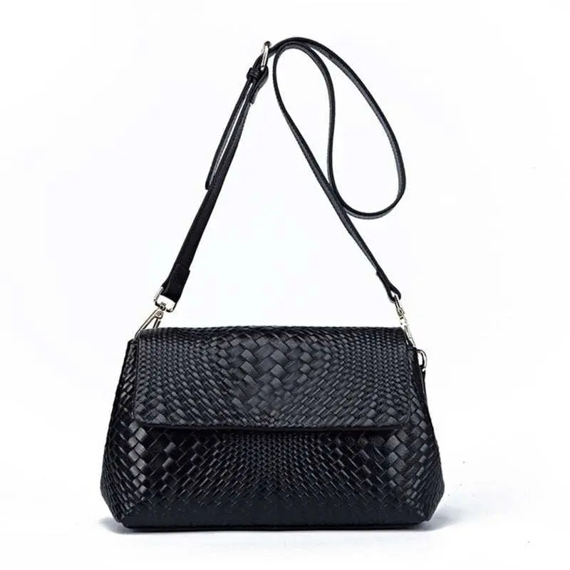 Genuine Leather Women's Woven Bag Crossbody Small Bag Women's Shoulder Messenger Bag - AMIR BAGS INDIA PRIVATE LIMITED