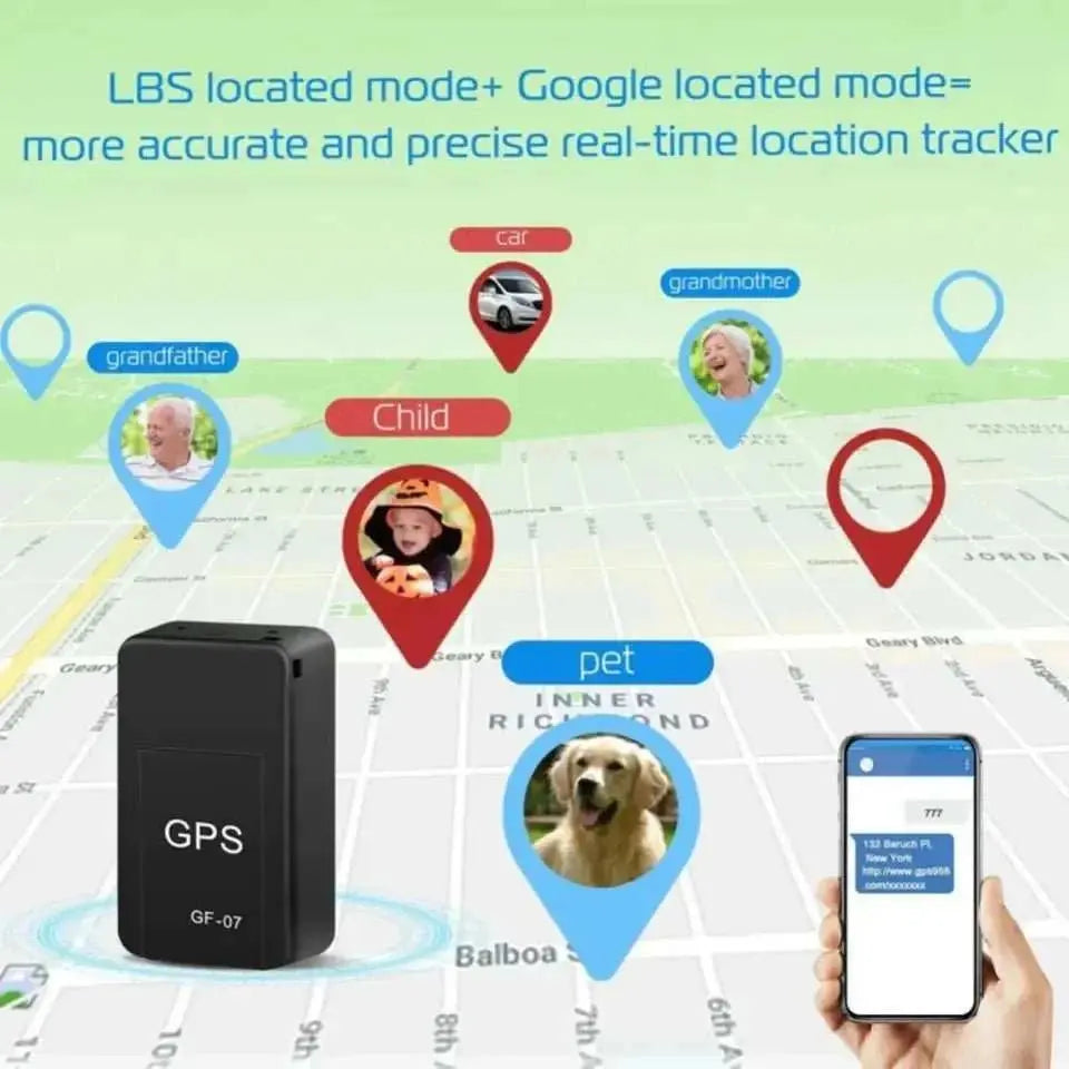 GF07 Magnetic Mini Car Tracker GPS Real TimeTracking Locator Device Magnetic GPS TrackerReal - time Vehicle Locator Pet Tracker - AMIR BAGS INDIA PRIVATE LIMITED