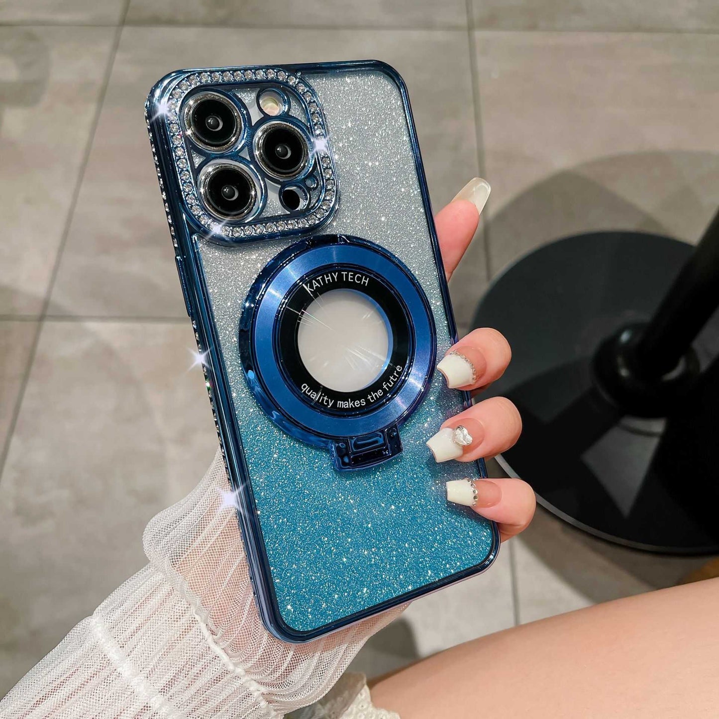 Glitter Tpu Electroplating Magnetic Bracket Phone Case - AMIR BAGS INDIA PRIVATE LIMITED