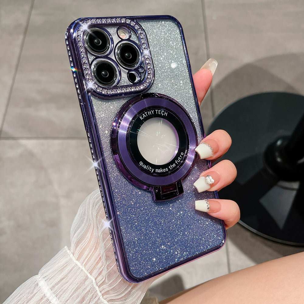 Glitter Tpu Electroplating Magnetic Bracket Phone Case - AMIR BAGS INDIA PRIVATE LIMITED