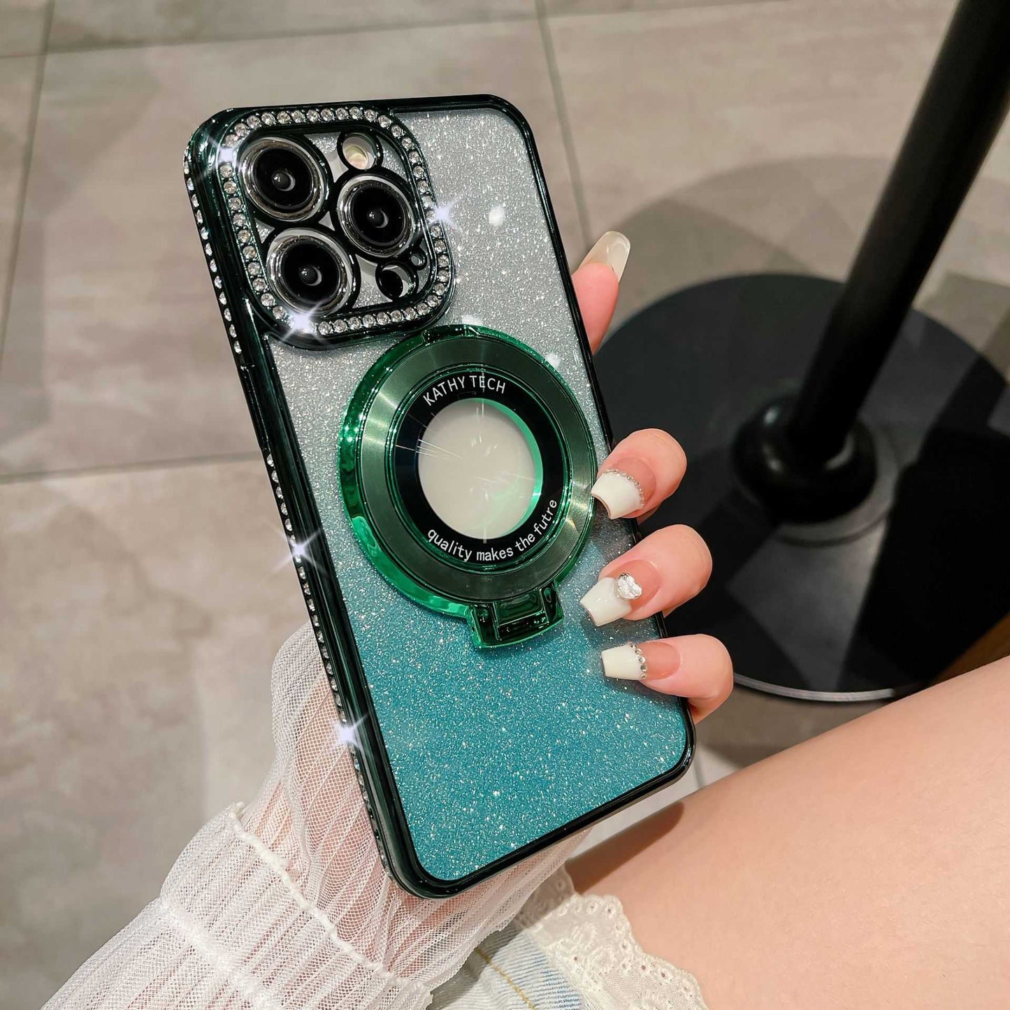 Glitter Tpu Electroplating Magnetic Bracket Phone Case - AMIR BAGS INDIA PRIVATE LIMITED