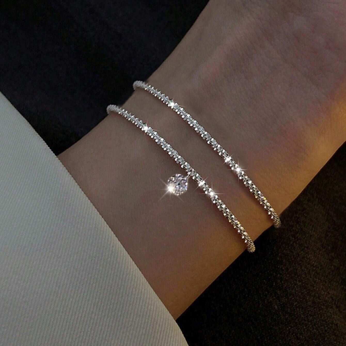 Gold And Sliver Rhinestones Bracelet Womens Jewelry - AMIR BAGS INDIA PRIVATE LIMITED