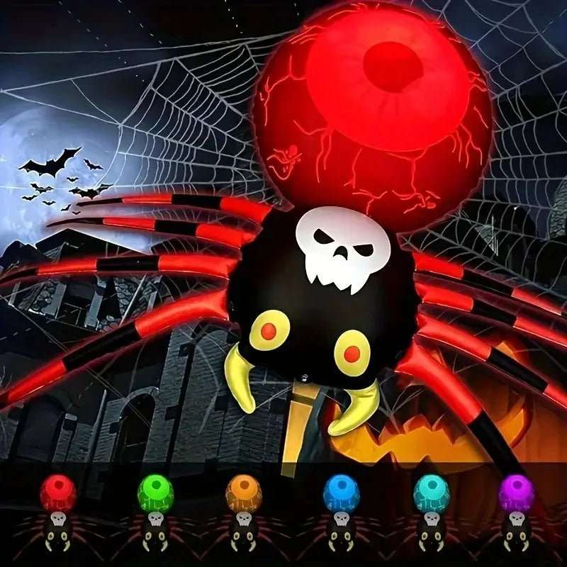 Halloween Decorations PVC Inflatable Spider LED Glow in the Dark Spider Balloon Halloween Party Supplies Yard Scary Ornaments - AMIR BAGS INDIA PRIVATE LIMITED