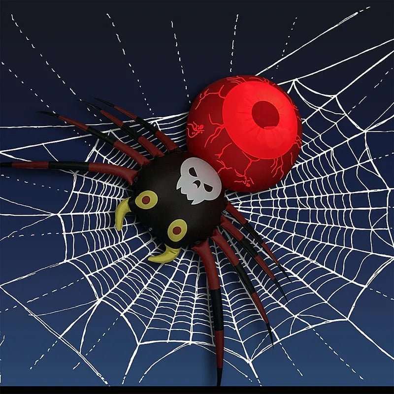 Halloween Decorations PVC Inflatable Spider LED Glow in the Dark Spider Balloon Halloween Party Supplies Yard Scary Ornaments - AMIR BAGS INDIA PRIVATE LIMITED