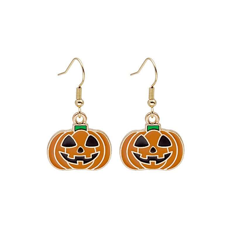 Halloween Earrings Cute Pumpkin Spooky Oil Drip Alloy Earrings Jewelry - AMIR BAGS INDIA PRIVATE LIMITED