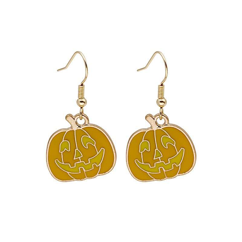 Halloween Earrings Cute Pumpkin Spooky Oil Drip Alloy Earrings Jewelry - AMIR BAGS INDIA PRIVATE LIMITED