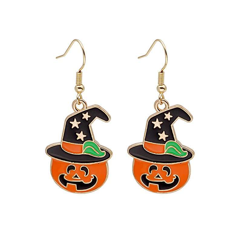Halloween Earrings Cute Pumpkin Spooky Oil Drip Alloy Earrings Jewelry - AMIR BAGS INDIA PRIVATE LIMITED