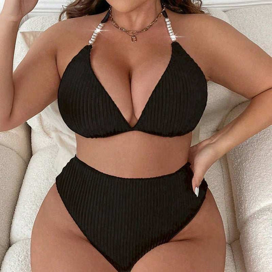 Halterneck With Suspenders Plus Size Swimming Beachwear Women's - AMIR BAGS INDIA PRIVATE LIMITED