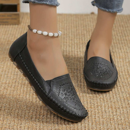 Handmade Stitching Gommino Solid Color Casual Women's Shoes - AMIR BAGS INDIA PRIVATE LIMITED