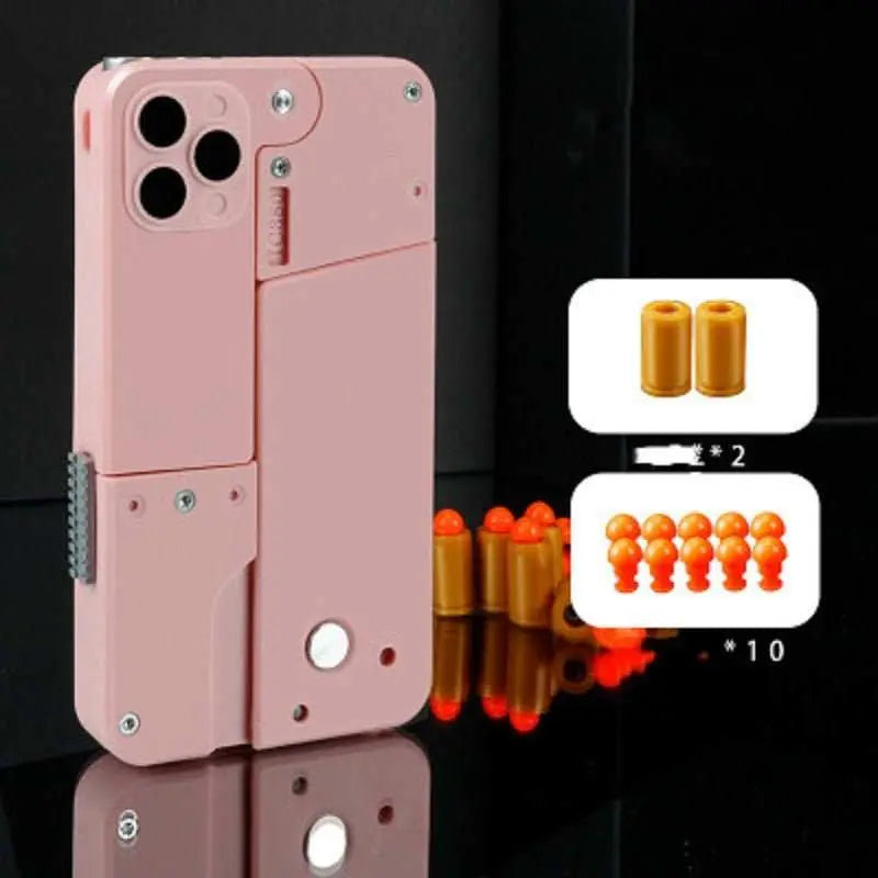 Harmless Folding Pistol Bullet Automatic Shell Throwing Toy Creative Soft Mobile Phone Appearance Gun Outdoor Interactive Kid Gift - AMIR BAGS INDIA PRIVATE LIMITED