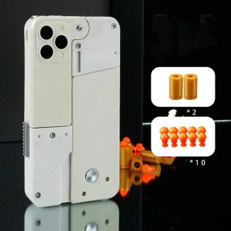 Harmless Folding Pistol Bullet Automatic Shell Throwing Toy Creative Soft Mobile Phone Appearance Gun Outdoor Interactive Kid Gift - AMIR BAGS INDIA PRIVATE LIMITED