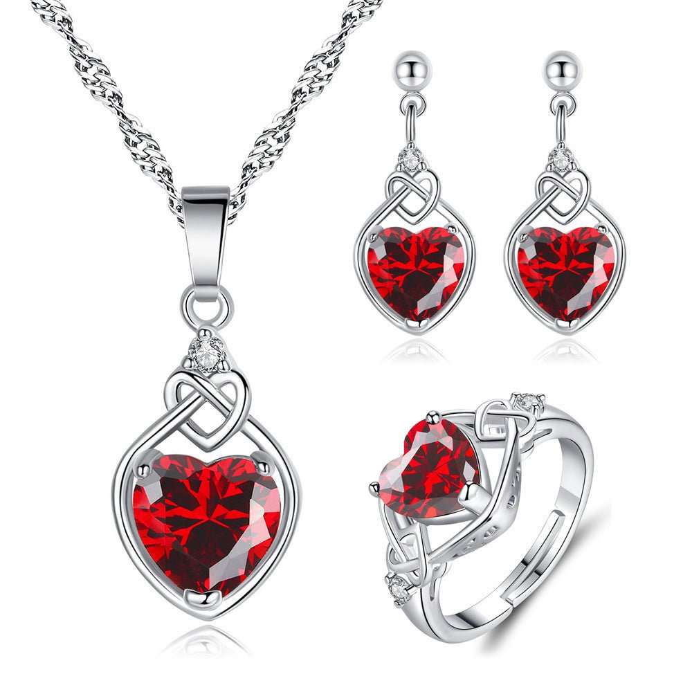 Heart - shaped Ruby Jewelry Suit - AMIR BAGS INDIA PRIVATE LIMITED