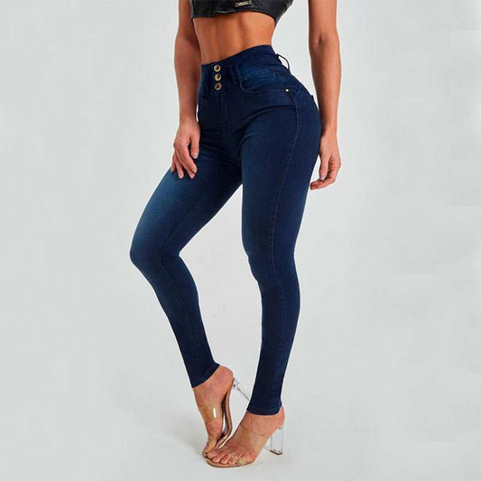 High Waist Jeans Women's Skinny Trousers Tight Stretch Shaping And Hip Lifting Pants - AMIR BAGS INDIA PRIVATE LIMITED