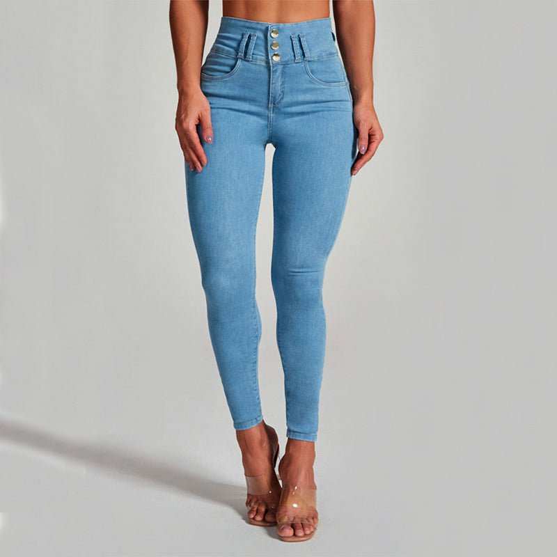 High Waist Jeans Women's Skinny Trousers Tight Stretch Shaping And Hip Lifting Pants - AMIR BAGS INDIA PRIVATE LIMITED