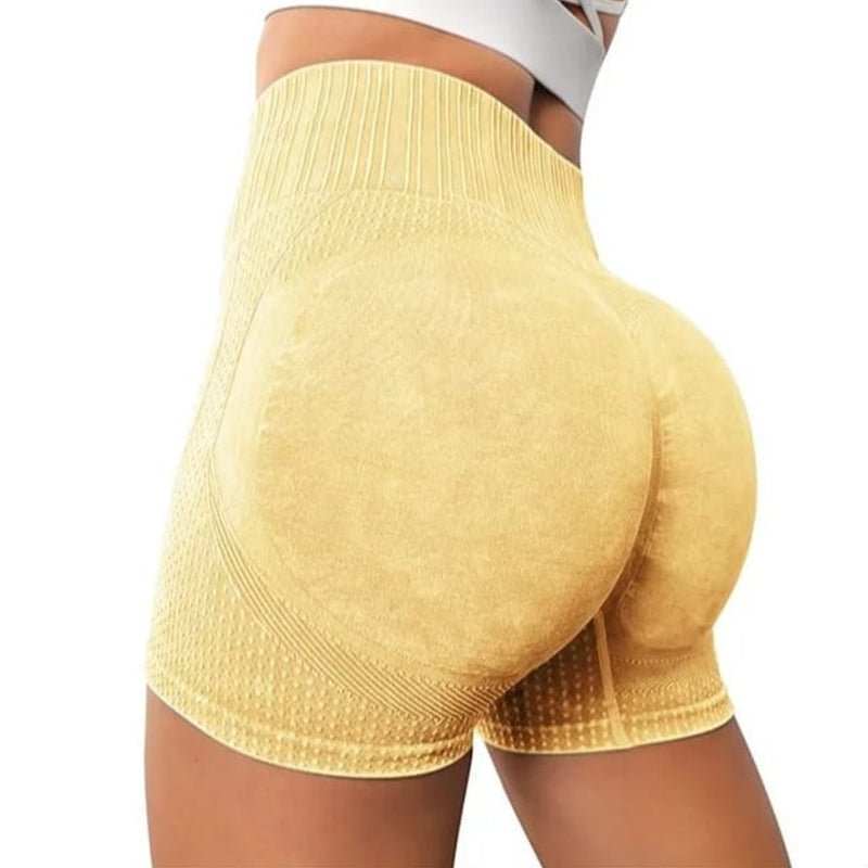High - waisted Hip - lifting Fitness Pants Solid Color Quick - drying Tight Running Sports Yoga Shorts Women - AMIR BAGS INDIA PRIVATE LIMITED