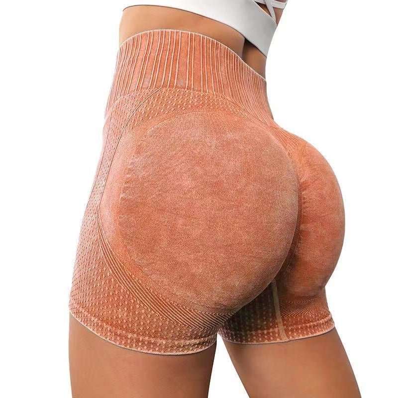 High - waisted Hip - lifting Fitness Pants Solid Color Quick - drying Tight Running Sports Yoga Shorts Women - AMIR BAGS INDIA PRIVATE LIMITED
