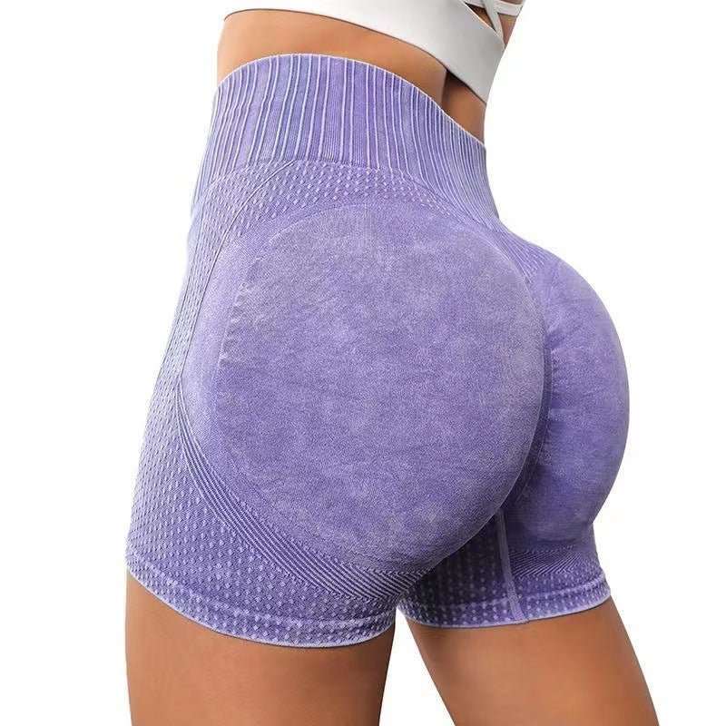 High - waisted Hip - lifting Fitness Pants Solid Color Quick - drying Tight Running Sports Yoga Shorts Women - AMIR BAGS INDIA PRIVATE LIMITED