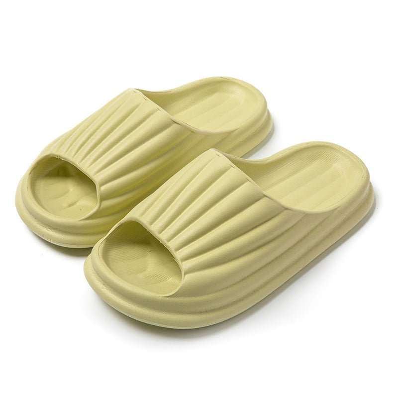Home Slippers Women Men New Solid Striped Peep - toe Shoes House Floor Bathroom Slippers For Couple - AMIR BAGS INDIA PRIVATE LIMITED