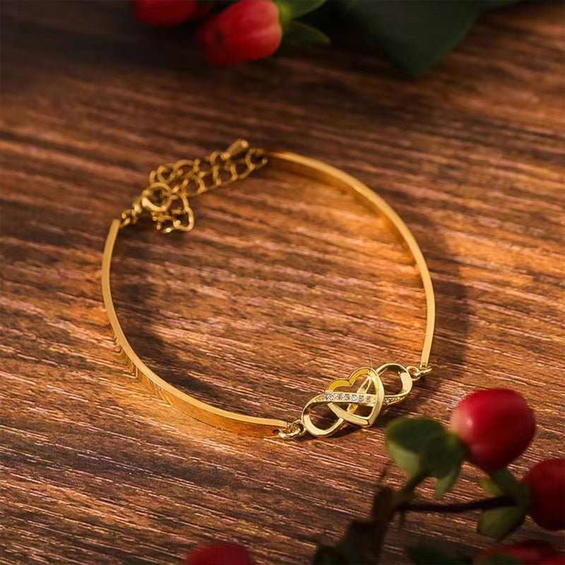 Infinity Heart Bracelet Bangle Crystal Love Forever Symbol Charm Bracelets - AMIR BAGS INDIA PRIVATE LIMITED