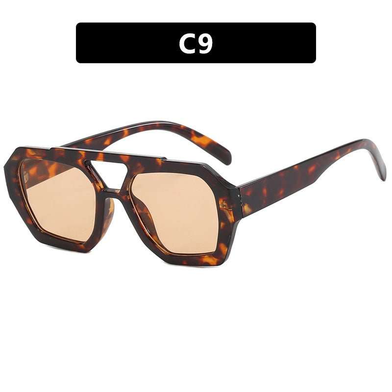 Ins Big Frame Leopard Sunglasses Summer Sunshade Beach Vacation Glasses - AMIR BAGS INDIA PRIVATE LIMITED