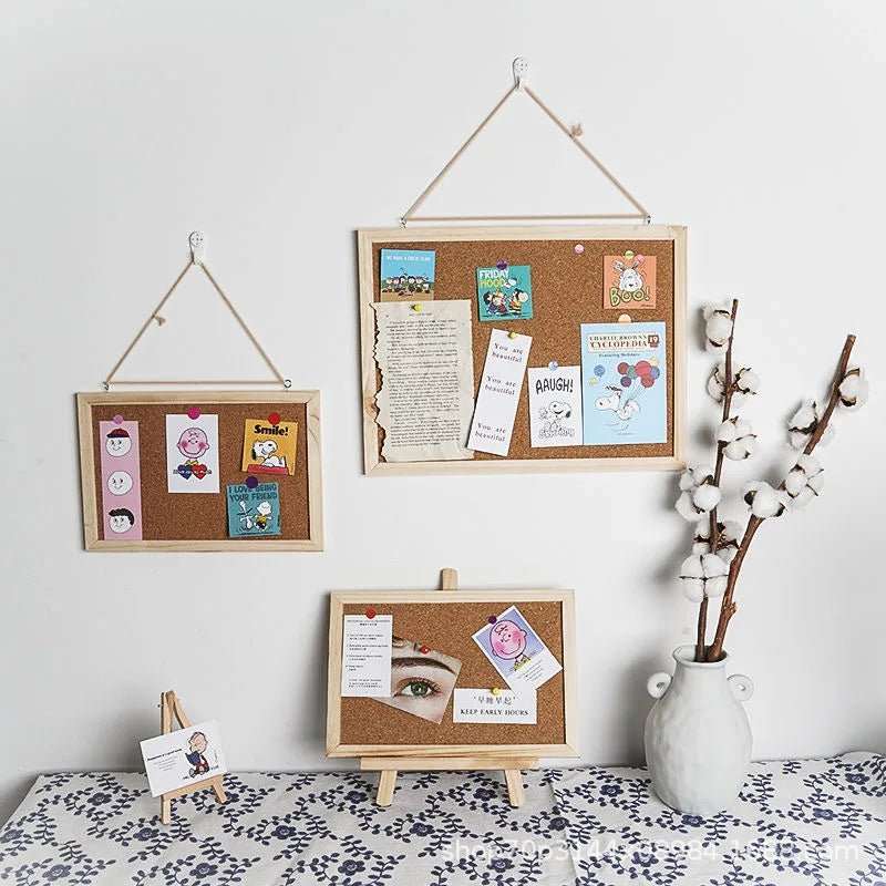INS Cork Bulletin Board Message Board Decorative Display Board Decoration with Push Pins Photo Display Board Kitchen Cork Board - AMIR BAGS INDIA PRIVATE LIMITED