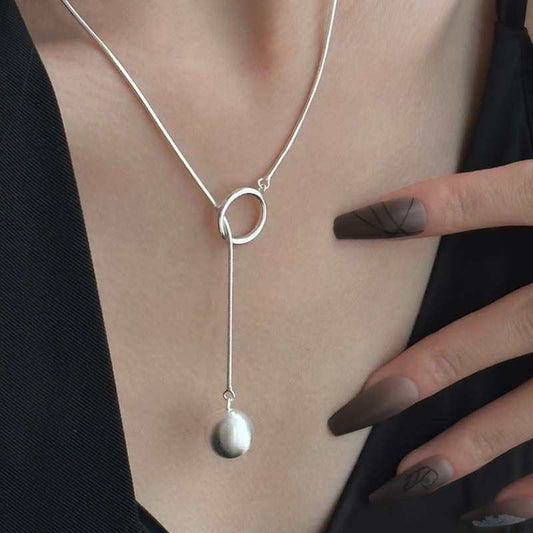 Ins Round Ball Ring Long Necklace Fashion Personality Temperament Sweater Chain Fall Winter Women's Jewelry - AMIR BAGS INDIA PRIVATE LIMITED