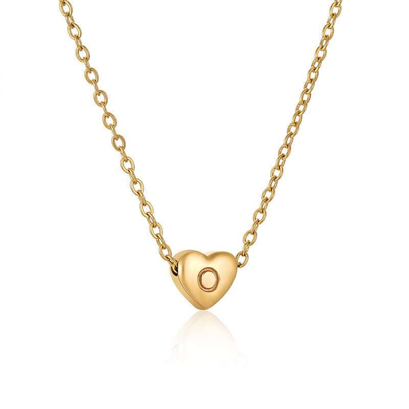 Ins Style Love Letter Necklace Women Stainless Steel Heart - shaped Niche Clavicle Chain Fashion Necklace - AMIR BAGS INDIA PRIVATE LIMITED