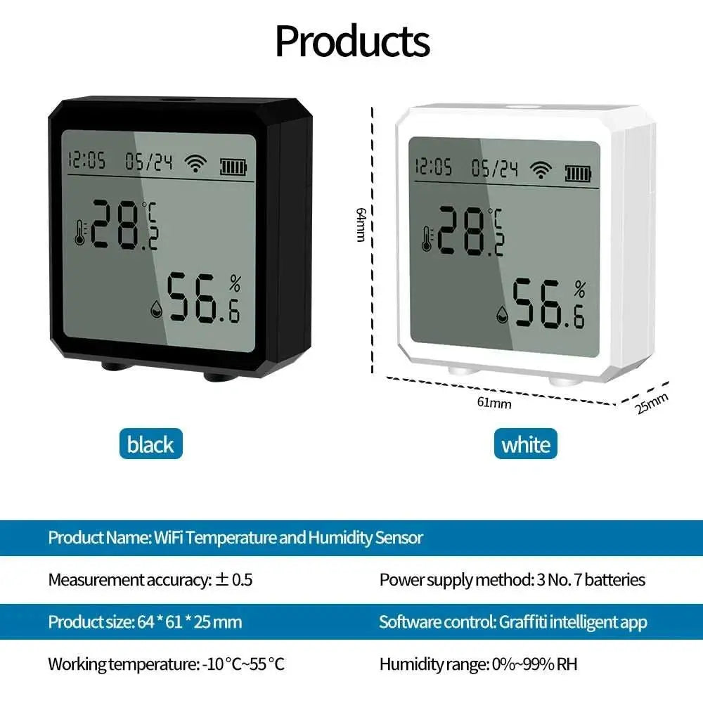 Intelligent APP Temperature and Humidity Tester LCD Digital Thermometer Hygrometer Indoor Temp Detector By Alexa Google - AMIR BAGS INDIA PRIVATE LIMITED