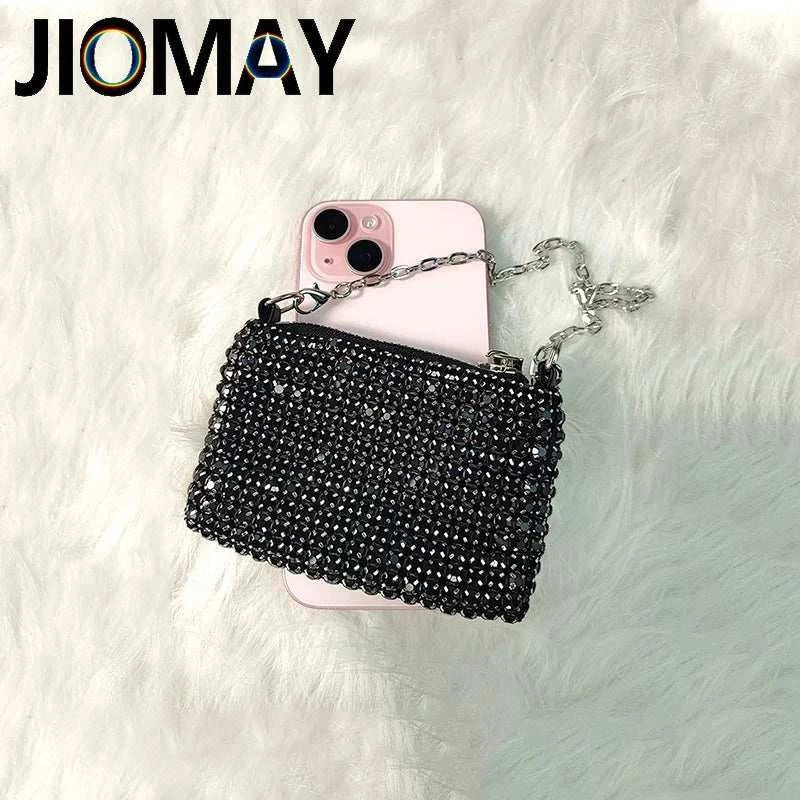 JIOMAY Small and Light Purses for Women Fashion Mini Crossbody Bag Rhinestone Casual Party Evening Bag Exquisite Mini Purse - AMIR BAGS INDIA PRIVATE LIMITED