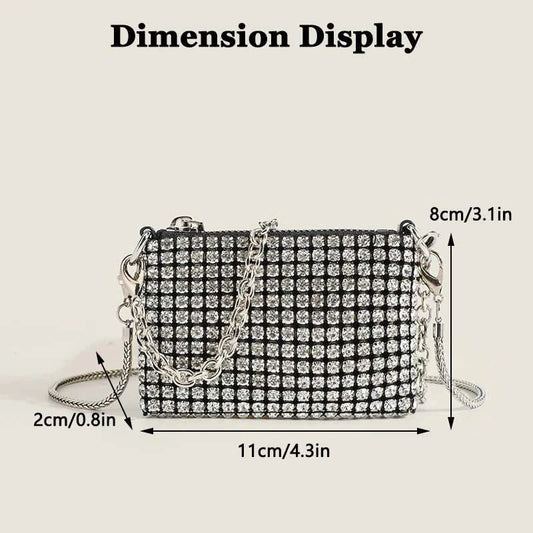 JIOMAY Small and Light Purses for Women Fashion Mini Crossbody Bag Rhinestone Casual Party Evening Bag Exquisite Mini Purse - AMIR BAGS INDIA PRIVATE LIMITED