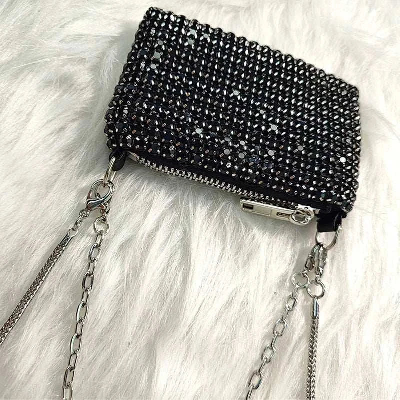 JIOMAY Small and Light Purses for Women Fashion Mini Crossbody Bag Rhinestone Casual Party Evening Bag Exquisite Mini Purse - AMIR BAGS INDIA PRIVATE LIMITED