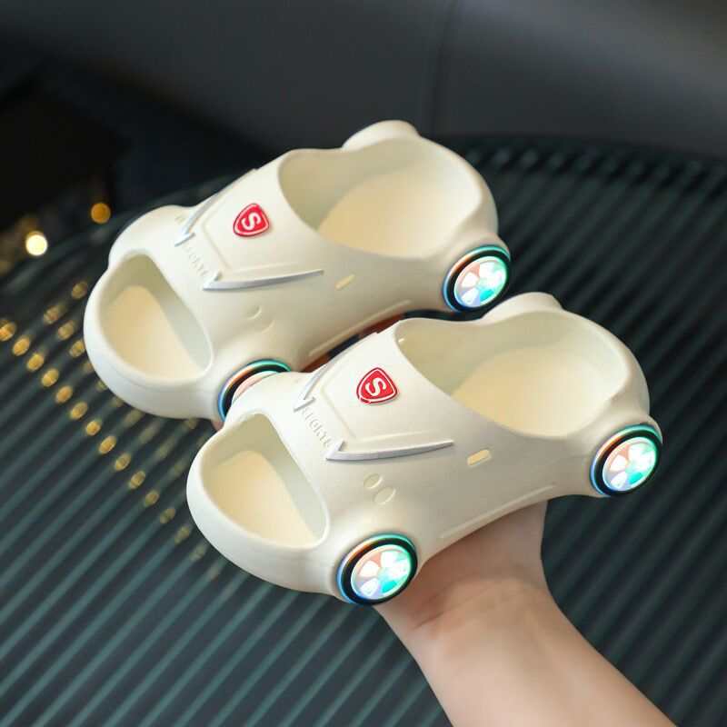 Kids Glowing Slippers Cartoon Car Sandals Children Sandals Anti Slip Boys Girls Luminous Slippers Summer Beach Shoes - AMIR BAGS INDIA PRIVATE LIMITED