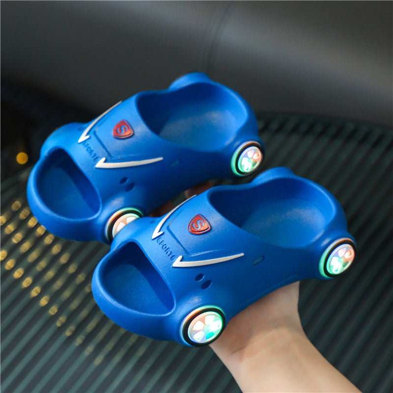 Kids Glowing Slippers Cartoon Car Sandals Children Sandals Anti Slip Boys Girls Luminous Slippers Summer Beach Shoes - AMIR BAGS INDIA PRIVATE LIMITED