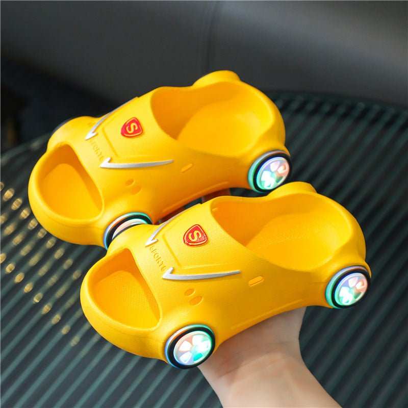 Kids Glowing Slippers Cartoon Car Sandals Children Sandals Anti Slip Boys Girls Luminous Slippers Summer Beach Shoes - AMIR BAGS INDIA PRIVATE LIMITED