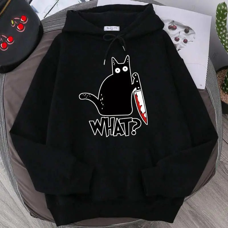 Killer Black Cat Surprised Hoodies MaleProduct information:Pattern: pattern Pocket Style: side seam sidekick Color: khaki, yellow, red, purple, gray, black, blue, navy blue No padding: no padding SuitableDropshipmanAMIR BAGS INDIA PRIVATE LIMITEDnull