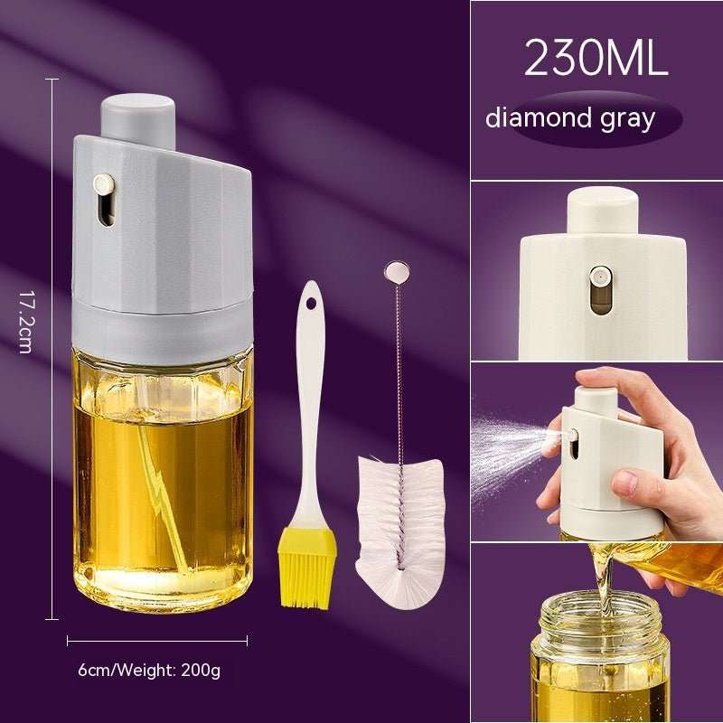 Kitchen Gadget 2 - in - 1 Glass Oil Bottle Press Oil Dispenser Barbecue Fuel Injector - AMIR BAGS INDIA PRIVATE LIMITED
