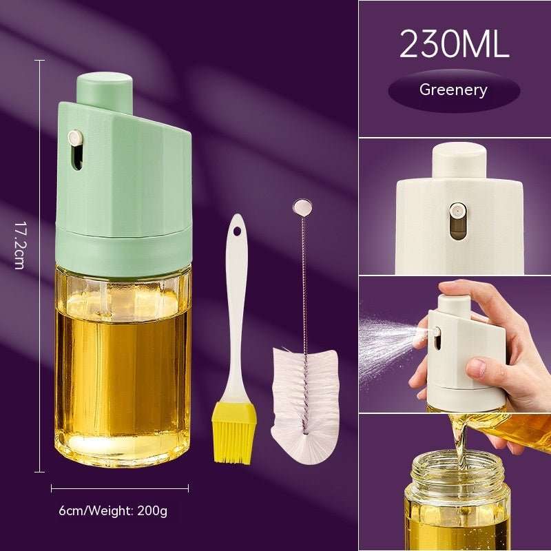 Kitchen Gadget 2 - in - 1 Glass Oil Bottle Press Oil Dispenser Barbecue Fuel Injector - AMIR BAGS INDIA PRIVATE LIMITED
