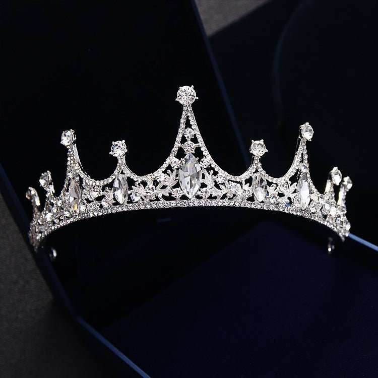 Korean Princess Bride Wedding Wedding Tiara jewelry hair accessories QUEEN CROWN diamond crown - AMIR BAGS INDIA PRIVATE LIMITED