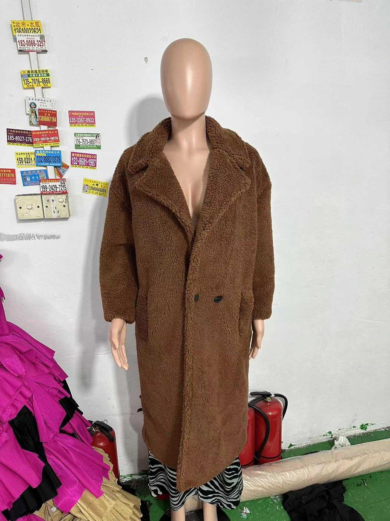 Lapel Lamb Fleece Coat With Pockets Faux Fur Coat Winter Warm Thickening Long Windbreaker Women's Clothing - AMIR BAGS INDIA PRIVATE LIMITED