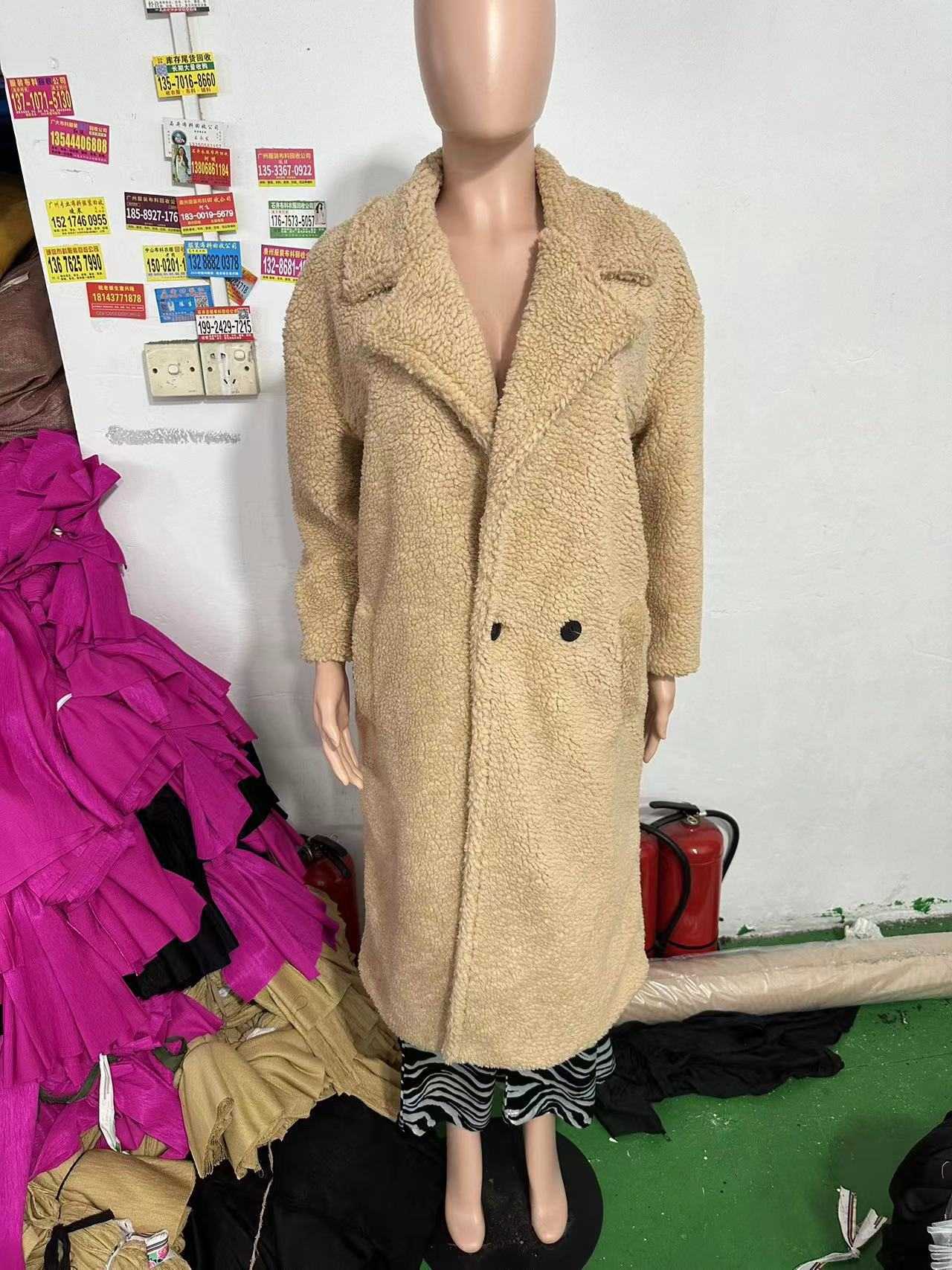 Lapel Lamb Fleece Coat With Pockets Faux Fur Coat Winter Warm Thickening Long Windbreaker Women's Clothing - AMIR BAGS INDIA PRIVATE LIMITED