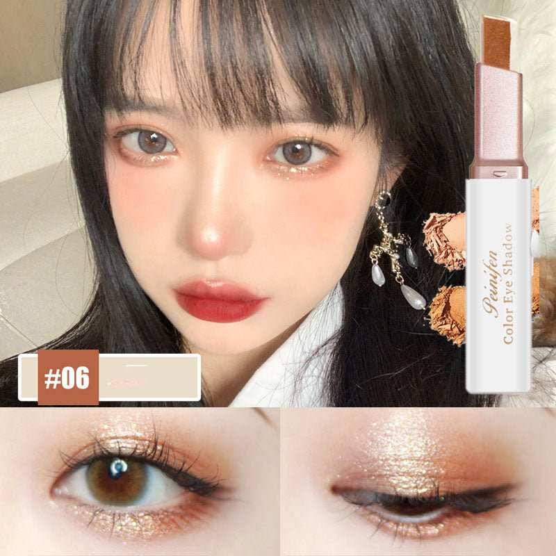 Lazy Eyeshadow Stick Stereo Gradient Shimmer Double Color Eye Shadow Pen Waterproof Easy To Wear Eyeshadow - AMIR BAGS INDIA PRIVATE LIMITED