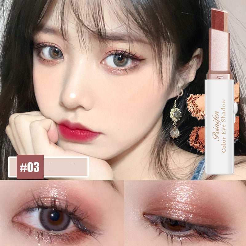 Lazy Eyeshadow Stick Stereo Gradient Shimmer Double Color Eye Shadow Pen Waterproof Easy To Wear Eyeshadow - AMIR BAGS INDIA PRIVATE LIMITED
