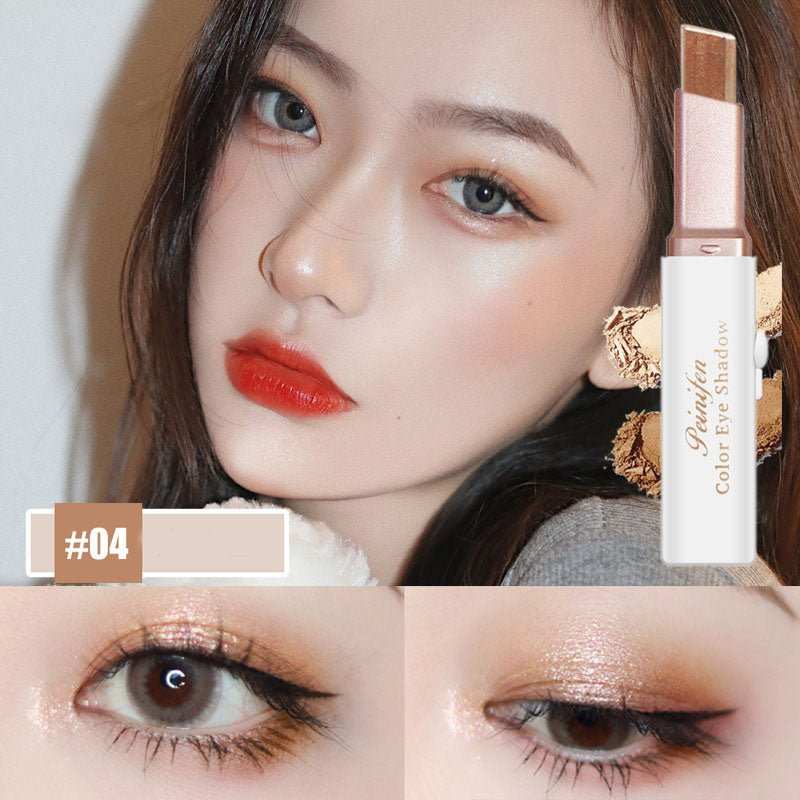 Lazy Eyeshadow Stick Stereo Gradient Shimmer Double Color Eye Shadow Pen Waterproof Easy To Wear Eyeshadow - AMIR BAGS INDIA PRIVATE LIMITED